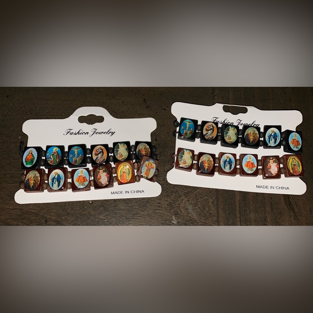 Religious Icon Wooden Bracelets